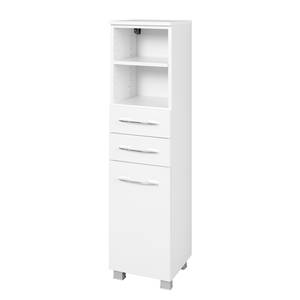home24 Midischrank I 30 x 122 x 35cm Weiß/Weiß von home24
