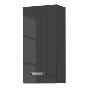 home24 Hängeschrank 30 x 64 x 20cm Weiß/Hochglanz Grau/Graphit von home24