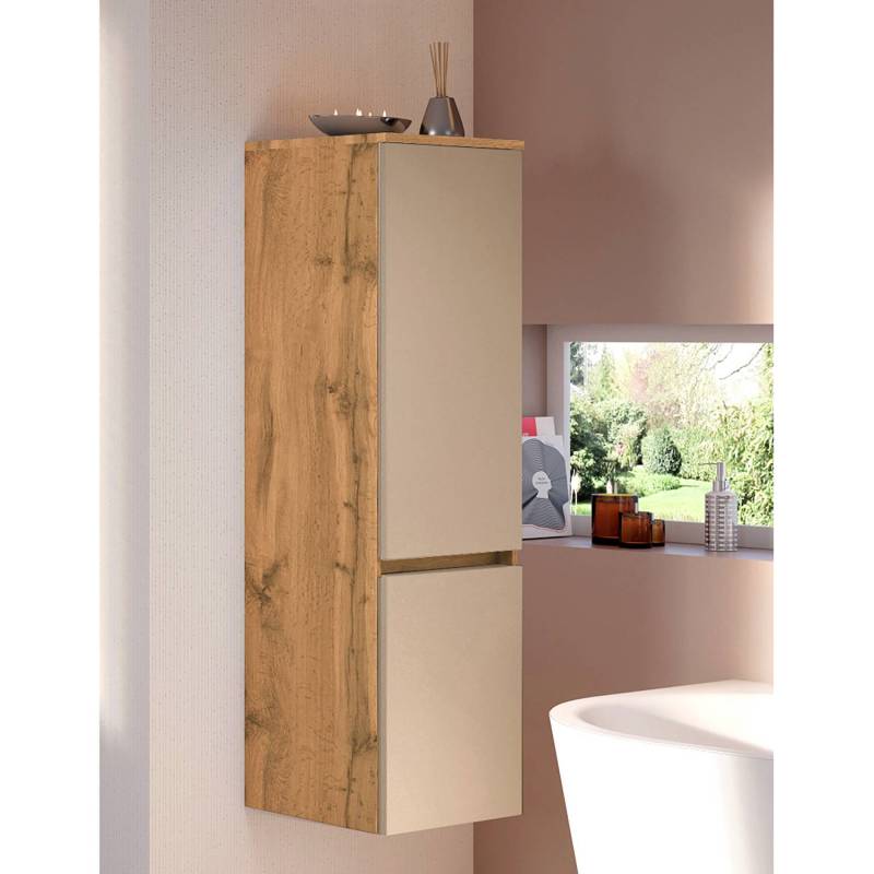 home24 Midischrank 40 x 130 x 35cm Braun/Beige/Kaschmir von home24