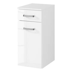 home24 Unterschrank 30 x 79 x 35cm Weiß/Hochglanz Weiß von home24