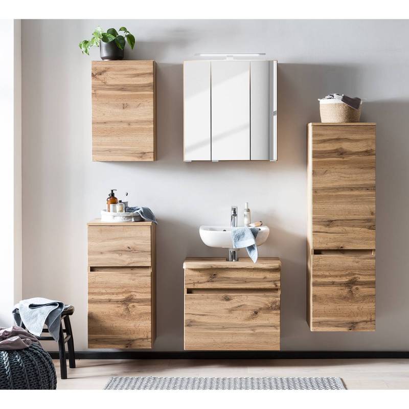 home24 Waschbeckenunterschrank 61 x 55 x 40cm Braun/Wotaneiche Dekor home24 Waschbeckenunterschrank 61 x 55 x 40cm Braun/Wotaneiche Dekor von home24