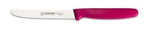 Giesser Messer Allzweckmesser 11 cm Klingenlänge mit Wellenschliff Pink - Profimesser Made in Germany von Giesser