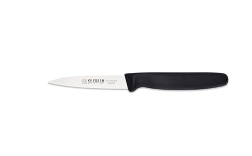 Giesser Messer - Made in Germany - Gemüsemesser 8 cm schwarz, nachhaltiger Griff, rutschfest, kleines Küchenmesser rostfrei, scharfes Küchenmesser für Küche (1, Schwarz - 8 cm) von Giesser Messer