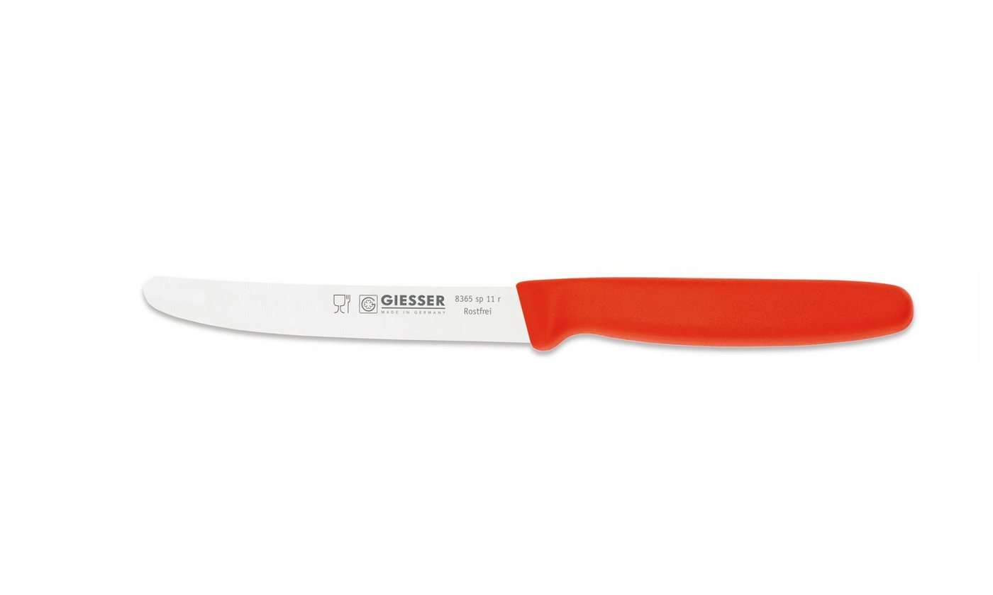 Giesser Messer Tomatenmesser Allzweckmesser Brötchenmesser 8365 wsp 11, Spülmaschinenfest, 3 mm Wellenschliff extrem scharf, 19 Farben von Giesser Messer