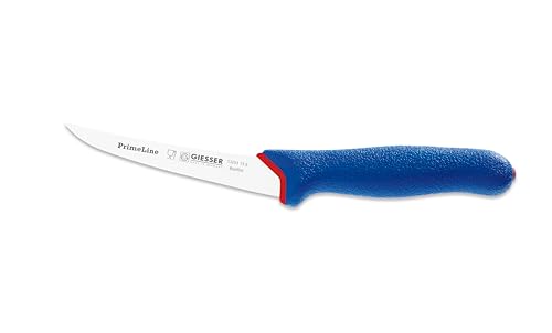 Johannes Giesser Messerfabrik PrimeLine Ausbeinmesser Zerwirkmesser Fleischermesser,PrimeLine Griff offen Blau, Klinge gebogen 15 cm - sehr flexibel von Giesser Messer