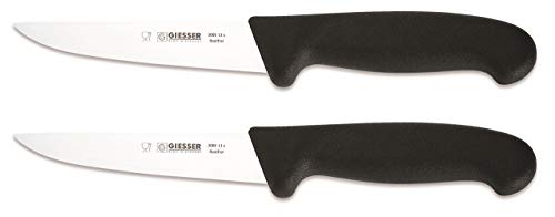 2x Giesser Messer Stechmesser schwarz 13 cm Klingenlänge - Profimesser von Giesser