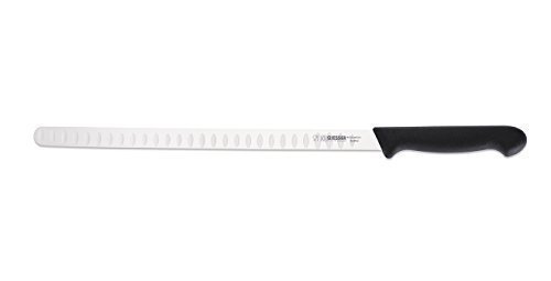 Giesser Lachsmesser 31cm Klingenlänge, schwarzer Griff, mühelos sehr feine und gleichmäßige Tranchen schneiden. von Giesser