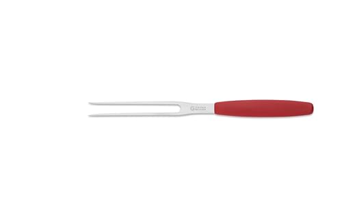 Giesser Messer - Made in Germany - Wurstgabel, Klinge 13 cm, rutschfest, Fleischgabel spülmaschinenfest, rostfrei, stabil, perfekt zum servieren (Rot.) von Giesser