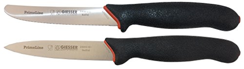 Giesser Messerset Messer PrimeLine Chef 11 cm Klingenlänge Universalmesser mit Wellenschliff Arbeitsmesser Messer PrimeLine Chef 10 cm Klingenlänge Officemesser Gemüsemesser von Giesser