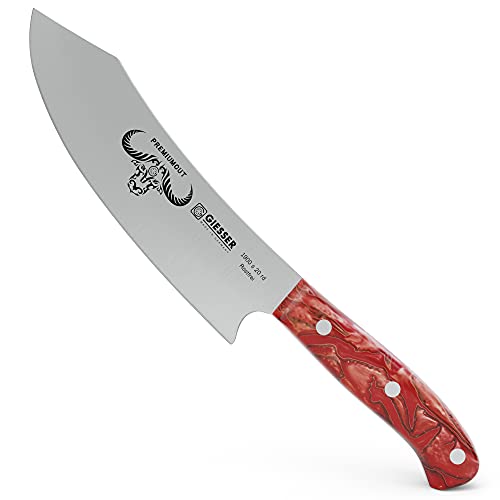 Giesser seit 1776 - Made in Germany - Kochmesser 20 cm Red Diamond, PremiumCut Chefs No 1, Küchenmesser,Acryl, rot, rostfrei, deutsches Grillmesser scharf von Giesser