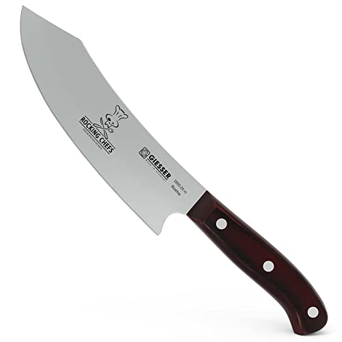 Giesser seit 1776 - Made in Germany - Kochmesser 20 cm Rocking Chefs, PremiumCut Chefs No 1, Küchenmesser, Micarta, rot, genietet, rostfrei, deutsches Grillmesser scharf von Giesser