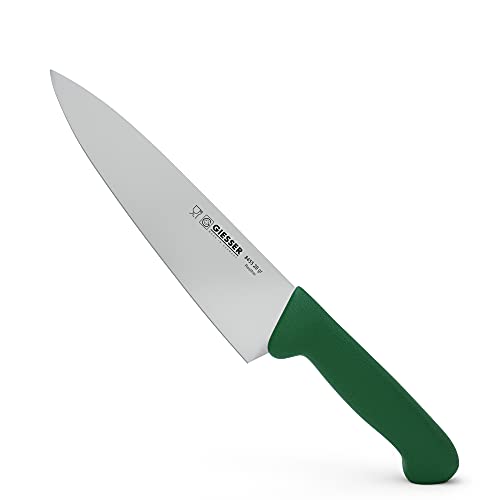 Giesser seit 1776 - Made in Germany - Kochmesser grün, Basic Green, Klinge 20 cm, rutschfest, scharfes Küchenmesser spülmaschinenfest, rostfrei, 8455-20-GR, Grau von Giesser