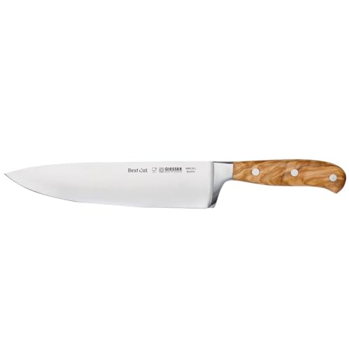 Giesser seit 1776 - Made in Germany - scharfes Kochmesser geschmiedet Olivenholz BestCut Olive, 20 cm, deutsches Küchenmesser rostfrei von Giesser