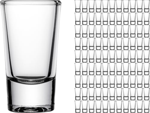 GIESSLE® 100 Stück Schnapsgläser, Wodka Gläser Schnapsglas Pinchen Pinnchen Stamper Shots aus Glas von GIESSLE