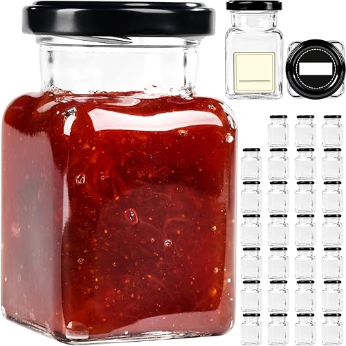 GIESSLE 30x Marmeladengläser im Vintage Design, Vorratsgläser für Kräuter je 150ml kleine Vorratsbehälter aus Glas Einmachglas mit Deckel GIESSLE 30x Marmeladengläser im Vintage Design, Vorratsgläser für Kräuter je 150ml kleine Vorratsbehälter aus Glas Einmachglas mit Deckel von GIESSLE