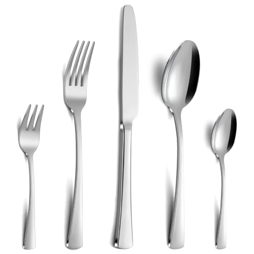 Gifcomda Besteck Set, 30-teiliges Edelstahl Besteck Set für 6 Personen, Essbesteck Set mit Messer Gabel Löffel, Hochwertiges Edelstahlbesteck, Spülmaschinenfest von Gifcomda