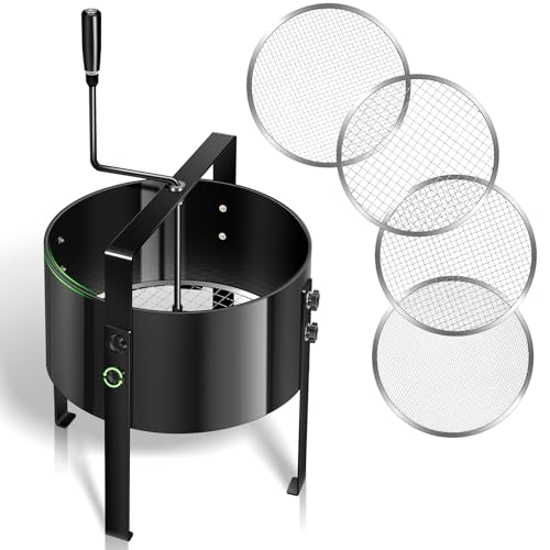 Gifeerory Rotary Garden Soil Sifter Kompostsieb, Großes Erdrätsel-Sieb mit (3/6/9/12) mm austauschbaren Maschengrößen, verbessertes Stahl-Gartensieb für Erde und Steine von Gifeerory