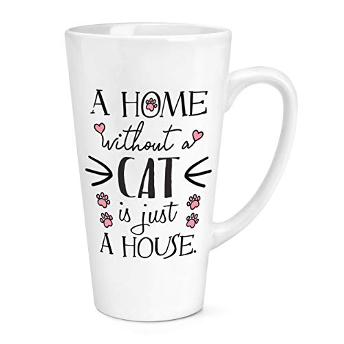 A Home Without A Katze Is Just A House 17oz Groß Latte Becher Tasse von Gift Base