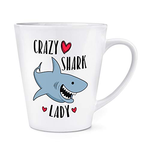 Crazy Shark Lady 12oz Latte Becher von Gift Base