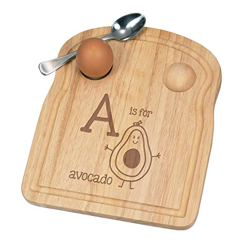 Frühstücksbrettchen aus Holz mit Aufschrift "A is for Avocado" von Gift Base