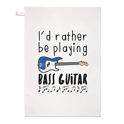 Geschirrtuch mit Aufschrift „I'd Rather Be Playing Bass Gitarre“ von Gift Base