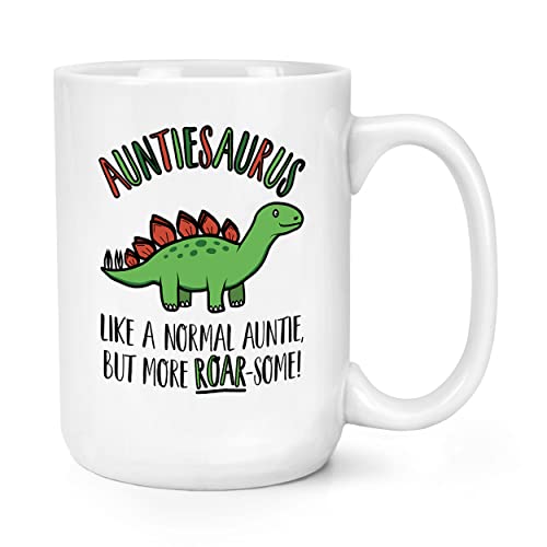 Gift Base Große Tasse mit Aufschrift "Auntiesaurus", Dinosaurier Like A Normal Auntie But More Roarsome 425 ml von Gift Base