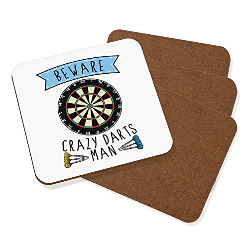 Gift Base Hüten Sie Sich vor Verrückt Darts Mann Untersetzer Getränke-unterlage 4er Set Gift Base Hüten Sie Sich vor Verrückt Darts Mann Untersetzer Getränke-unterlage 4er Set von Gift Base