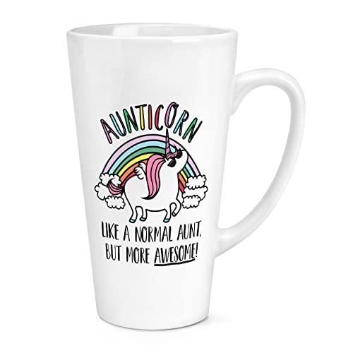 Gift Base Latte-Tasse mit Aufschrift "Aunticorn", Einhorn, Like A Normal Aunt But More Awesome", 482 ml von Gift Base