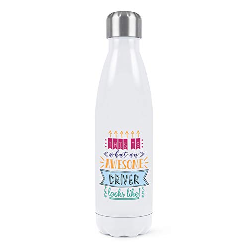 Gift Base This Is What an Awesome Treiber Sieht aus wie Doppelwand Wasserflasche Isoliert Edelstahl Sports Getränke 500ml Weiß von Gift Base