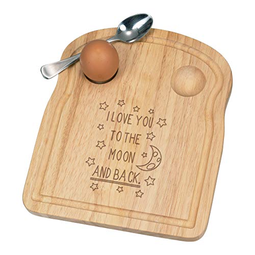 I Love You To The Moon And Back Frühstücksbrettchen aus Holz von Gift Base