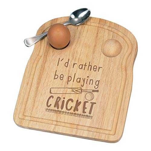 I‘d Rather Be Playing Cricket Frühstücksbrettchen aus Holz von Gift Base