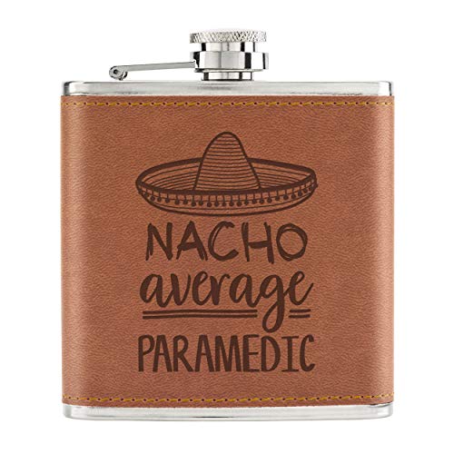 Nacho Average Sanitäter Flachmann, 177 ml, PU-Leder, Hellbraun von Gift Base