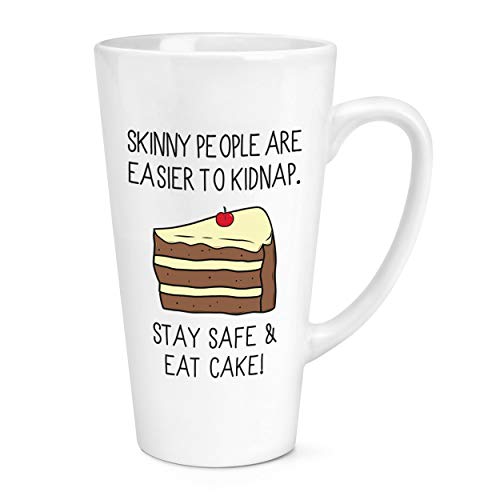 Schmaler Gens ist einfacher für Kidnap bleibt sicher & Eat Cake 17oz Große Kaffeetasse Latte Tasse von Gift Base