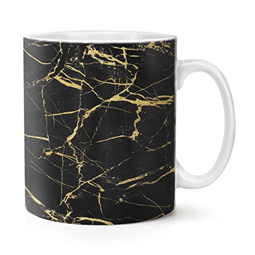 Schwarz Gold Veined Marmor Effekt 283g Becher Tasse von Gift Base