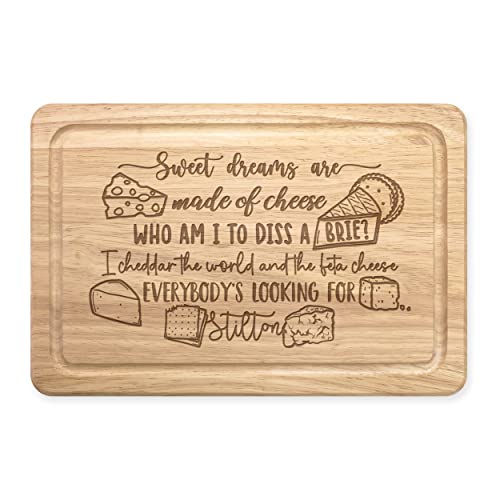 Sweet Dreams are Made of Cheese Board Rechteckiges Holz Schneidebrett Servieren Weihnachten von Gift Base
