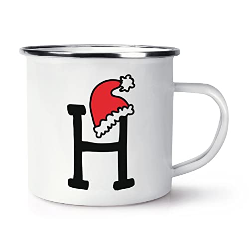 Tasse mit Weihnachtsmütze, Emaille, Buchstabe H von Gift Base