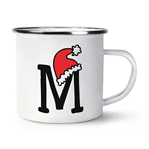 Emaille-Tasse mit Buchstabe M, Weihnachtsmütze von Gift Base