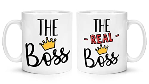 The Boss & The Real Boss Tassen Geschenkset für Paare, Freund, Freundin, Ehemann, Ehefrau, Arbeit, Büro The Boss & The Real Boss Tassen Geschenkset für Paare, Freund, Freundin, Ehemann, Ehefrau, Arbeit, Büro von Gift Base
