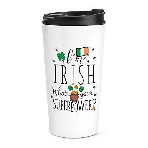 Thermobecher mit Aufschrift „I'm Irish What's Your Superpower“ von Gift Base