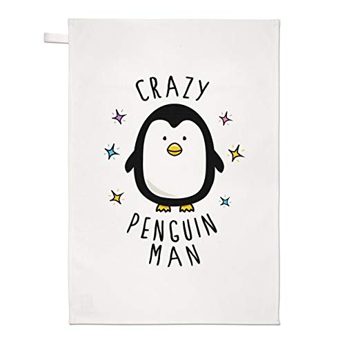 Verrückte Pinguin Mann Geschirrtuch Spüllappen von Gift Base