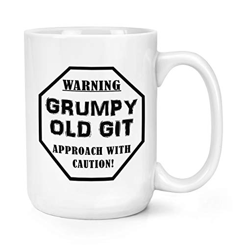 Warning Grumpy Old Git Caution 15oz Große Becher von Gift Base