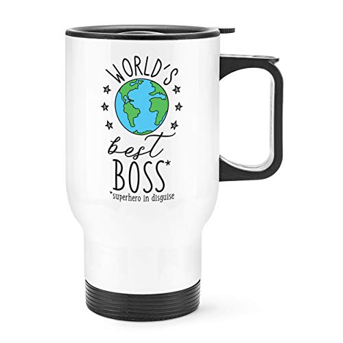 World's Best Boss Reise Becher Tasse Weißer Griff von Gift Base