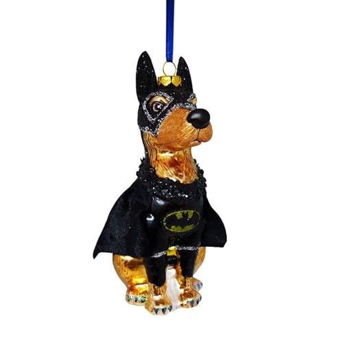 Christbaumanhänger Batdog schwarz Glas Höhe 15 cm, Hund von Gift Company
