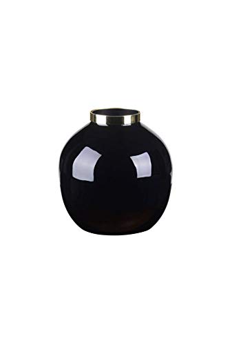 GIFT COMPANY Saigon, Vase mit Metallring, bauchig, schwarz/Gold von Gift Company