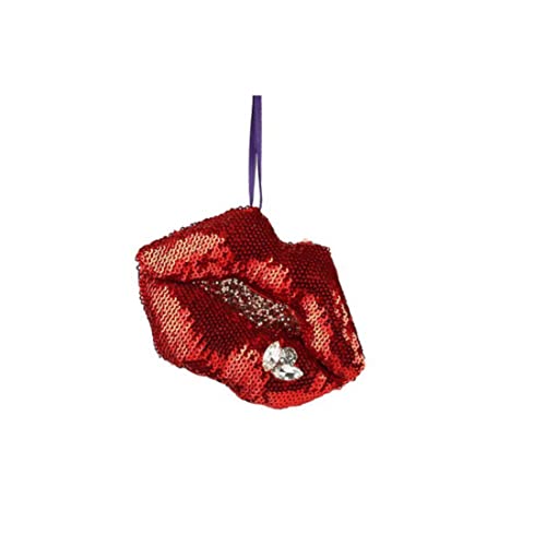 Gift Company - Christbaumschmuck, Hänger - Lippen - Stoff - Farbe: rot - 12x8x2cm von Gift Company