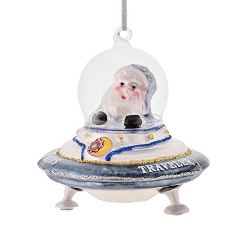Gift Company Christbaumschmuck Weihnachtsdeko Tannenbaumschmuck X-Mas Hänger Space Santa im UFO blau von Gift Company