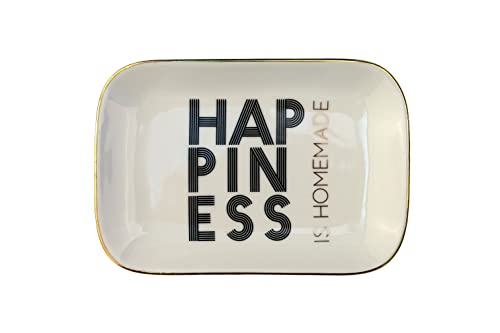 Giftcompany Dekoteller Love Plates Happiness Porzellan 15,5x10x2 cm weiss von Giftcompany