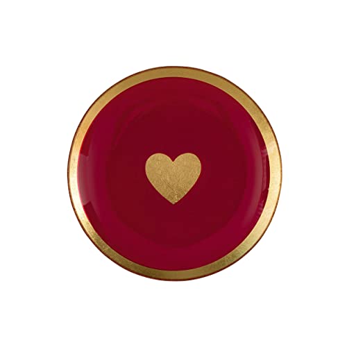 Gift Company Glasteller Love Plates Herz M, rund, Dekoteller, Schale, Glas, Pink, 13 cm, 1061304013 von Gift Company