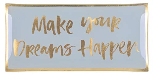 Gift Company Glasteller Make Your Dreams Grau/Gold 10X0,8X21Cm von Gift Company