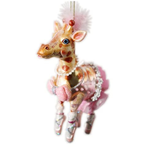 Gift Company - Hänger - Christbaumschmuck, Baumschmuck - Giraffen Ballerina - Glas - beige/pink - 5x15x10 cm von Gift Company